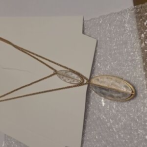 NWT Romolo Layered Gold Necklace Hammered Oval Silver Pendants